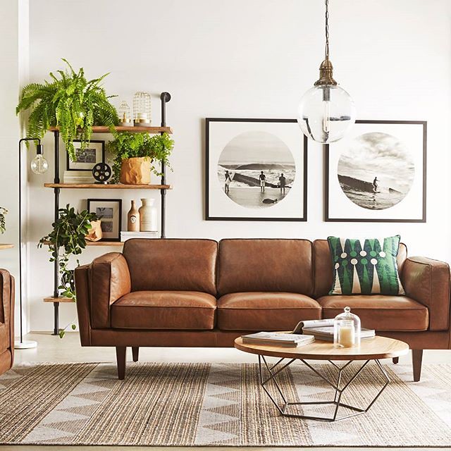 Dark brown sofa living room