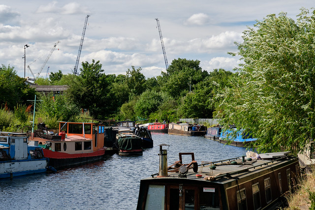Boats on the river - Lea River, Bow, London