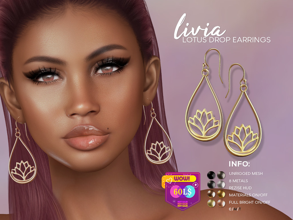 LIVIA // Lotus Drop Earrings