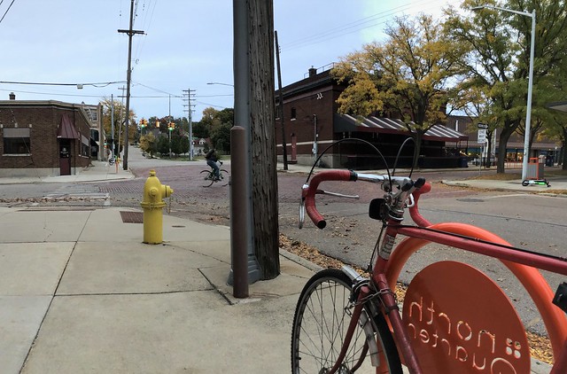 More and more orange bike racks near businesses