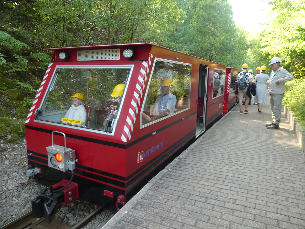 Boarding the train at the National Mining Museum, Luxembourg