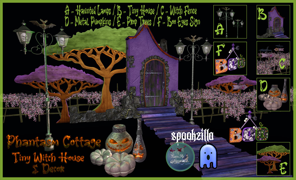 BamPu Legacies ~ Phantasm Cottage Tiny Witch House-Spookzilla Hunt Key 2022