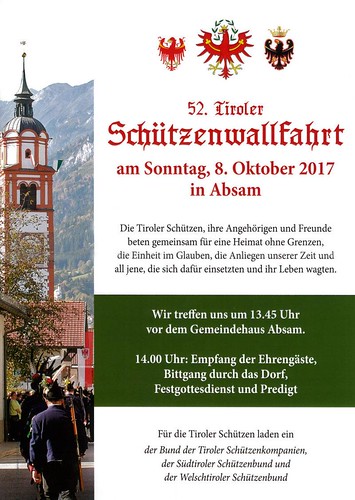 Gesamttiroler Schützenwallfahrt in Absam 2017