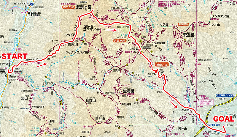武奈ヶ岳の地図