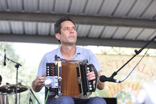 Andre Michot of Lost Bayou Ramblers at Festivals Acadiens et Creoles - October 2022. Photo by Michele Goldfarb.