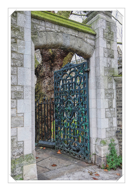 Church Gate, All Saints Church, Pryors Bank, Bishops Park, Fulham, London, England UK