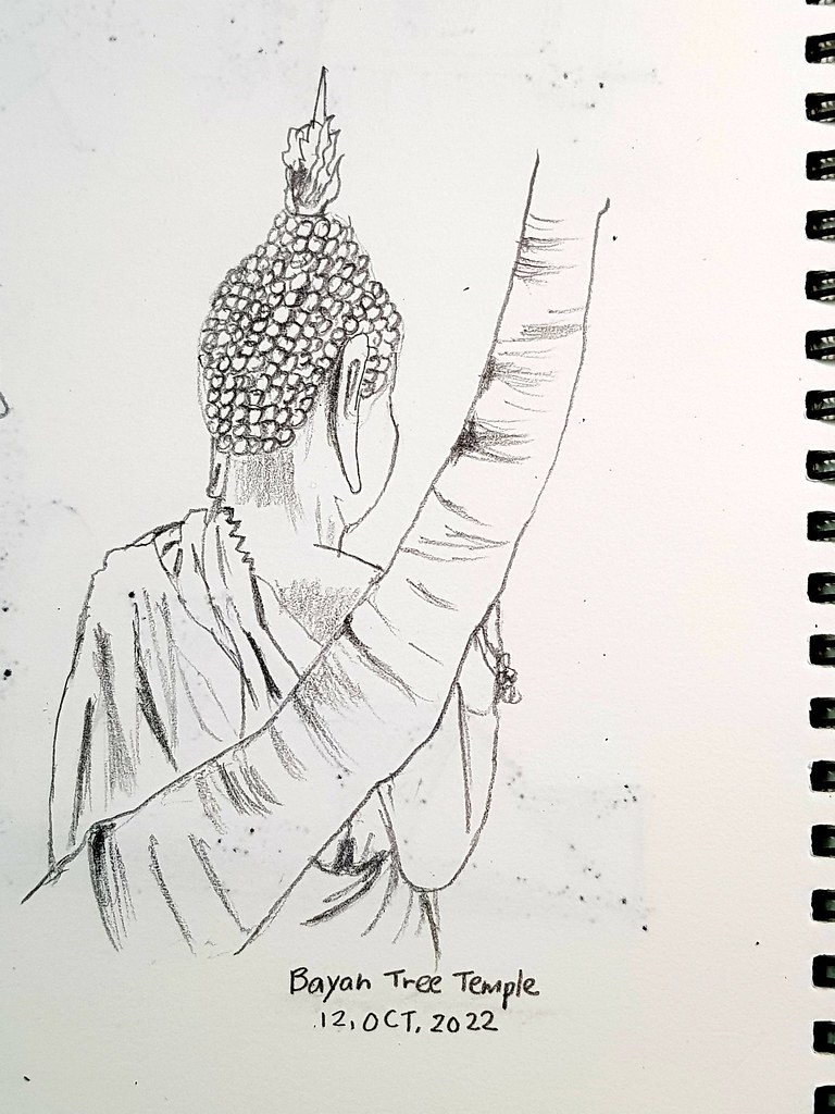 泰國夜功府樹中廟 Banyan Tree Temple (Thailand) - 鉛筆繪畫 Drawing (Pencil) ...