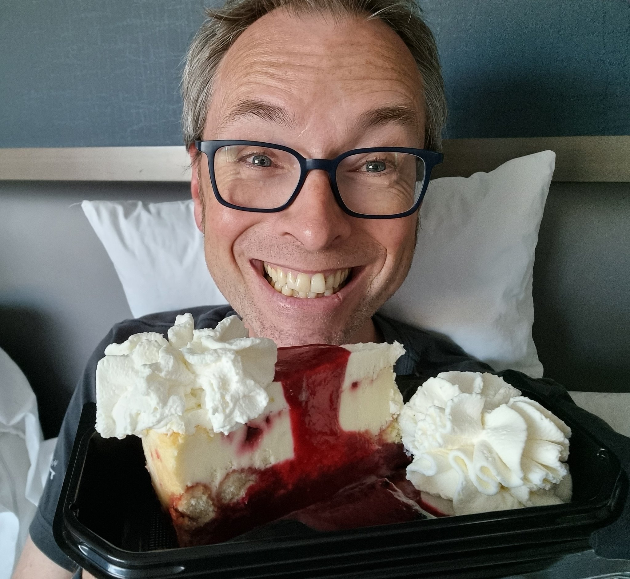 Theres something very special about eating cheesecake in bed!