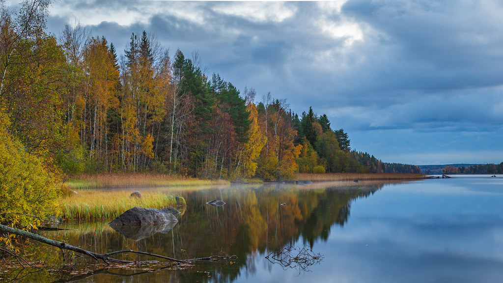 Autumn colors of the Morning lake