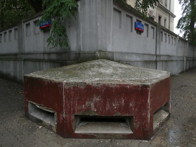A German bunker dating from the Second World War at the corner of Panieńska and Jasińskiego streets