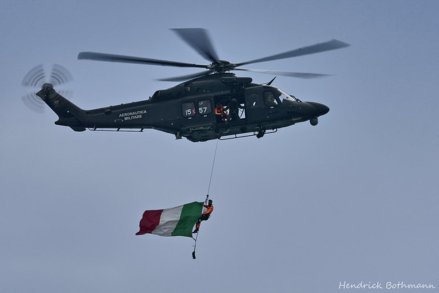 Helicopter with italian flag