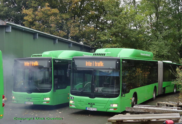 Nobina Malmo´s final 20 CNG MAN Lion´s City Bendy buses from the batch 7090 to 7112 were all sold for scrap to a Danish buyer last June with 7108 & 7112  still runners