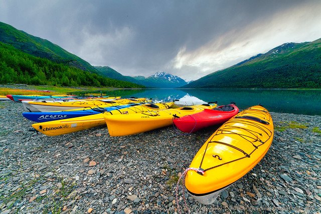 Kayaks at Eklutna Lake