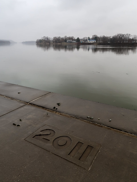 Here was the year 2011 as recalled in 2017, on a concrete riverbank along the Ohio River in West Virginia.