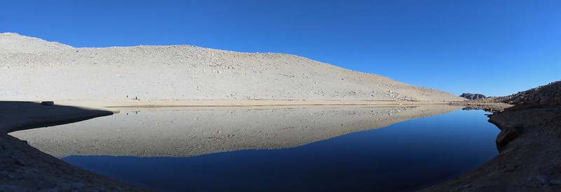 Panorama reflection in the still waters of Summit Lake, just north of Mono Pass