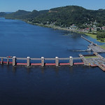 Aerial view of Lock and Dam No. 6 
