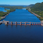 Aerial view of Lock and Dam No. 5A 