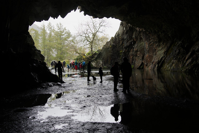 Taking Shelter from the Rain in Rydal Cave