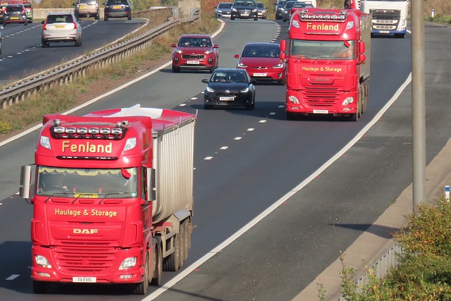 Fenland Haulage, DAF-XF (T11FHS & T15FHS) On The A1M Southbound 25/10/22
