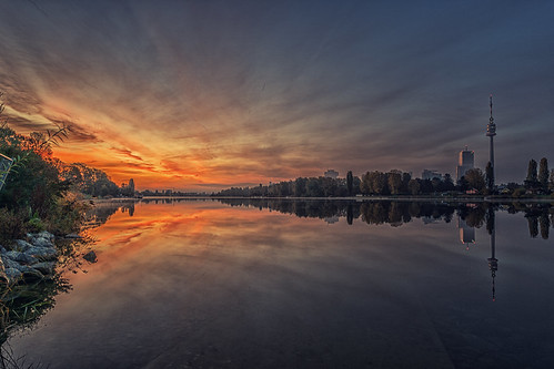 Good Morning Vienna by A.B. Art, wien wolken water wasser bewölkt vienna austria cloudy sunrise sonnenaufgang morning morgen morgenro