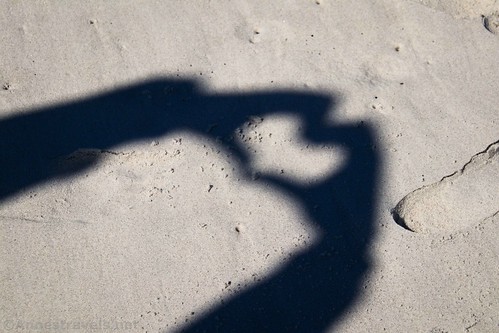 A shadow of a heart!  Topsail Beach, North Carolina