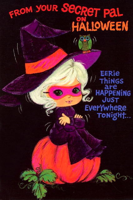 Vintage Halloween Greeting Card (Witch/Pumpkin)