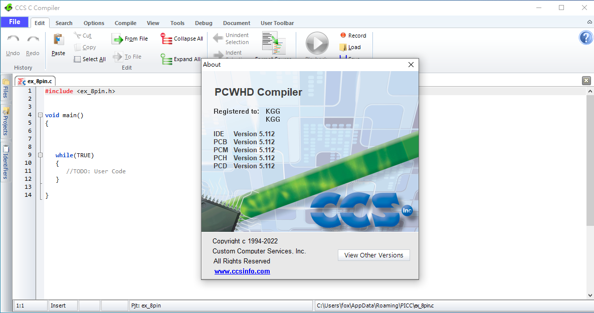 Working with PIC C Compiler (CCS PCWHD) 5.112 full