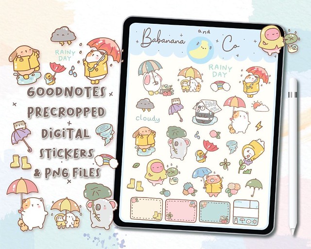 cute kawaii digital planner stickers