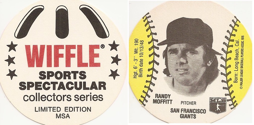 1978 MSA Wiffle Ball Discs - Moffit, Randy