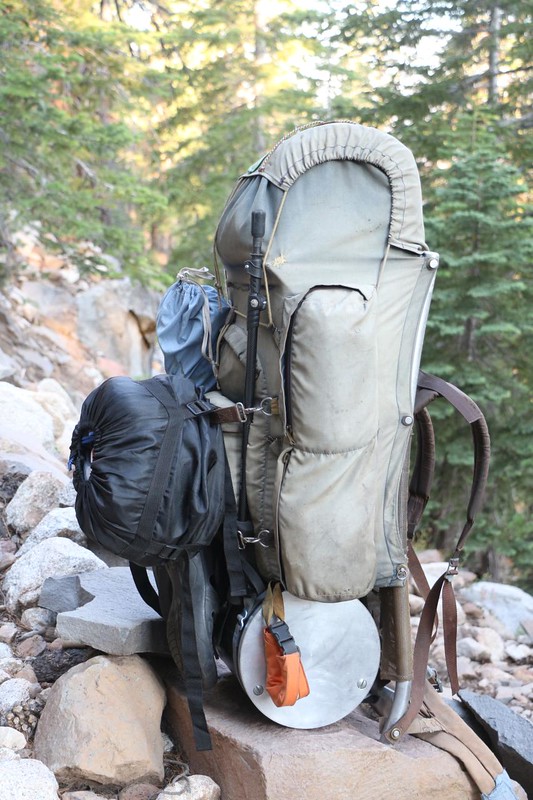 I was carrying extra weight from Vicki's pack to help her get up the big grade south out of Mono Creek on the JMT