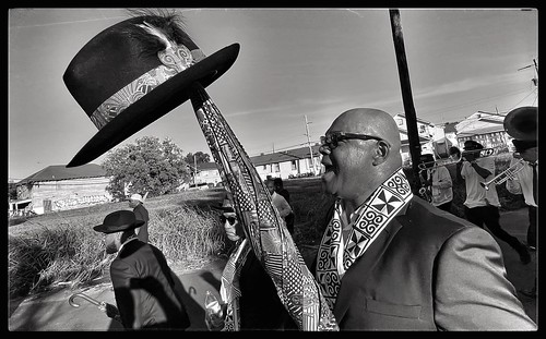 Black Men of Labor brass band funeral procession following the global ecumenical service on October 23, 2022. Photo by MJ Mastrogiovanni.