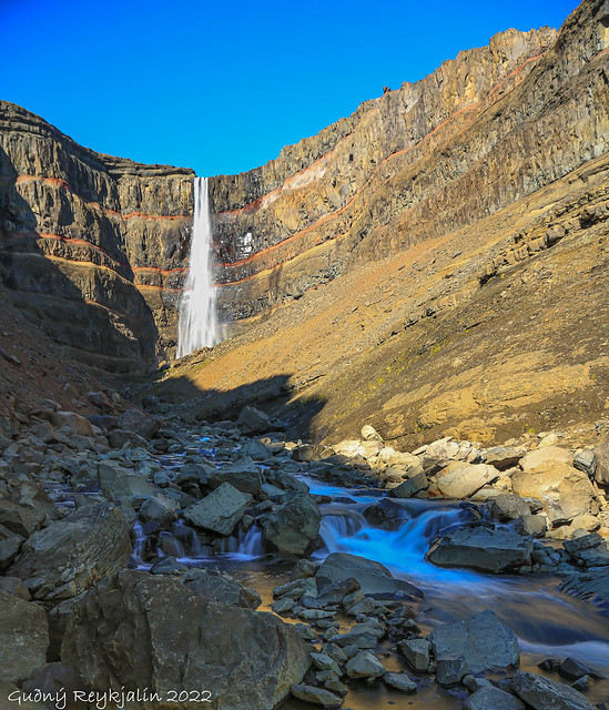 Hengifoss, third highest waterfall in Iceland (128m)