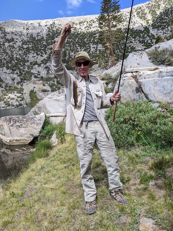I caught a much larger Golden Trout this time, in the Sallie Keyes Lakes along the John Muir Trail