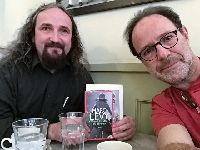 Marc Levy and me in NY - my photo as the book cover of his novel