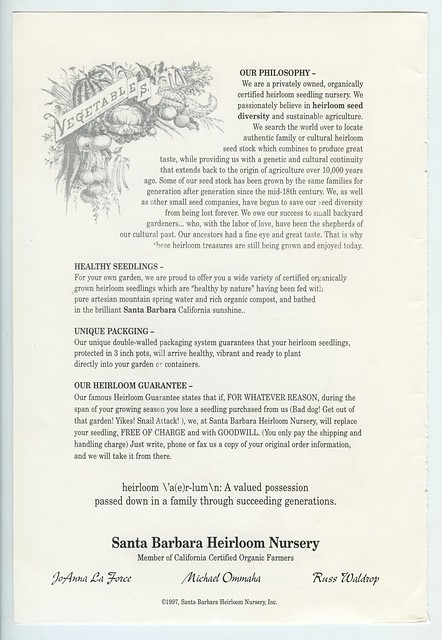Santa Barbara Heirloom Nursery 1997 Catalogue 002