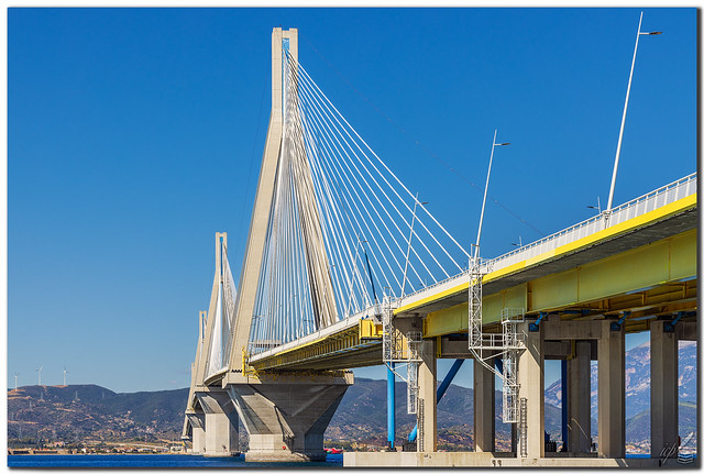 The Rion–Antirion Bridge, Greece: SW aspect