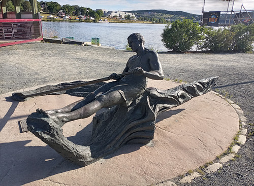 Statue of a rower at Quidi Vidi Lake. From Travel with Awe and Wonder: Newfoundland Weather