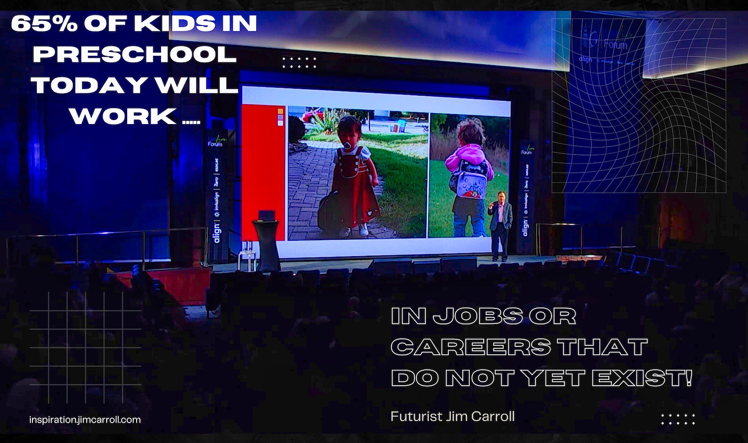 "65% of kids in preschool today will work in jobs or careers that do not yet exist!" - Futurist Jim Carroll