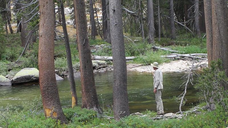 I caught and released many Brook Trout in Piute Creek that afternoon - they were too small to eat, but fun to catch