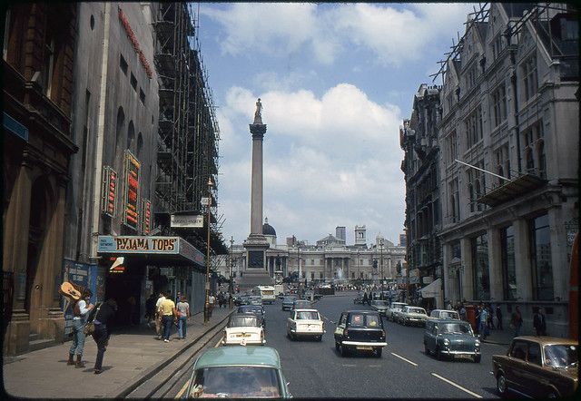 Whitehall, looking towards Trafalgar Square, London, 1972