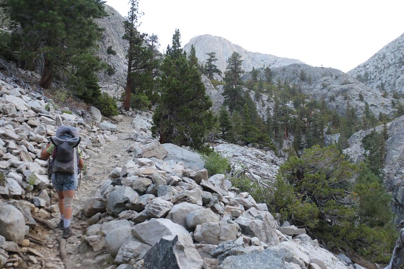 The Piute Canyon Trail climbs steadily and steeply in the lower section, and we were glad we started early