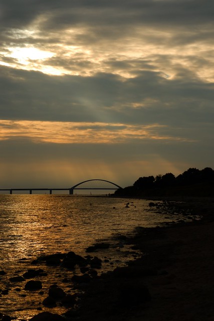 Fehmarnsund with the bridge in the afternoon | September 6, 2021 | Fehmarn Island - Ostholstein District - Schleswig-Holstein - Germany