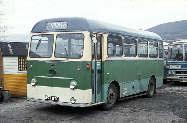 Hutchins Coaches . Pontadawe , South Wales . 897BTG . Trebanos garage , South Wales . Sunday afternoon 28th-March-1976.