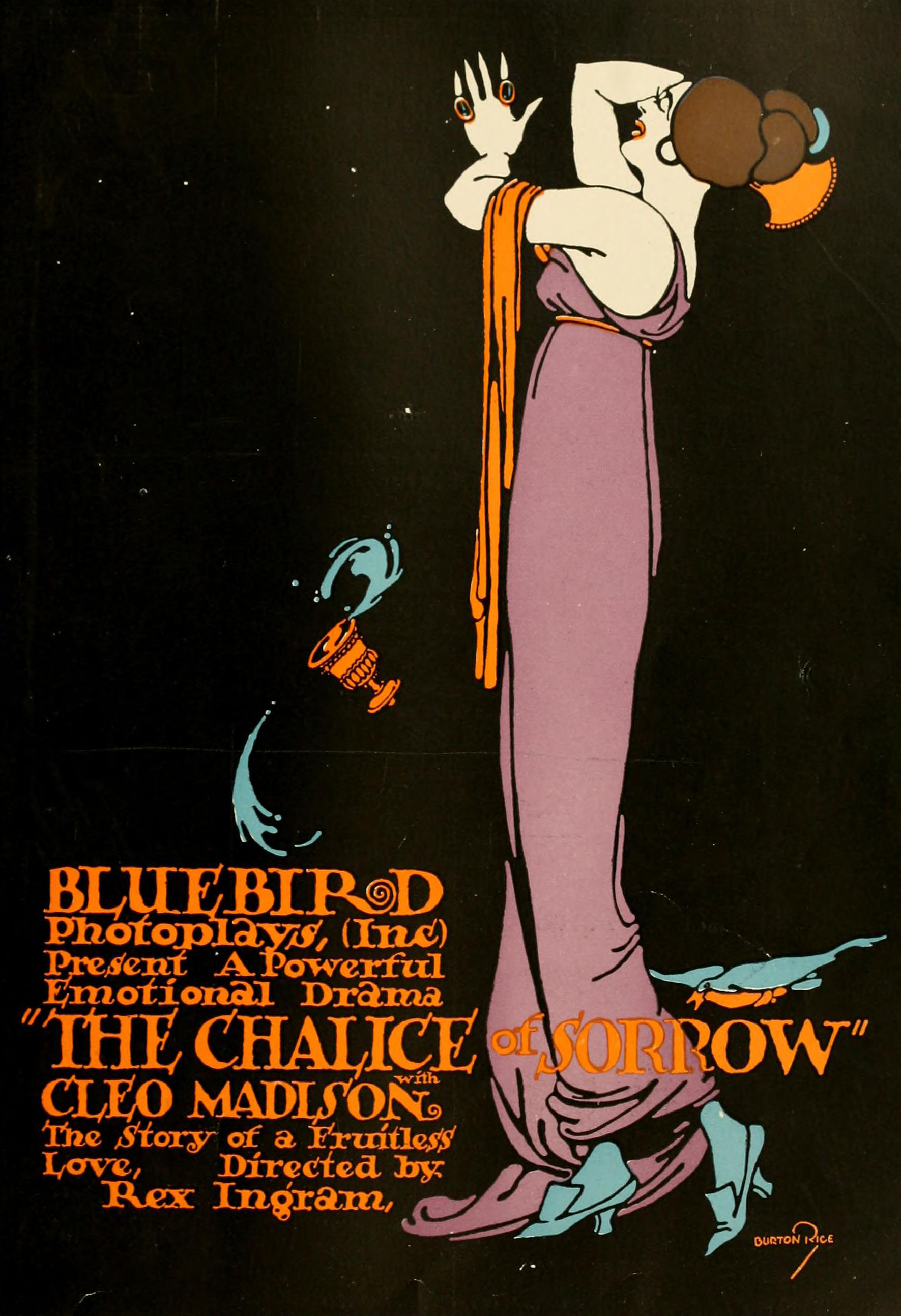 Advertisement for The Chalice of Sorrow (1916). Signed: Burton Rice