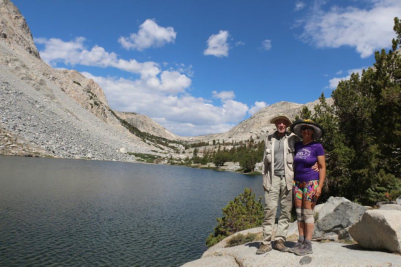 A fellow hiker took our photo with Loch Leven and Piute Pass - thanks!