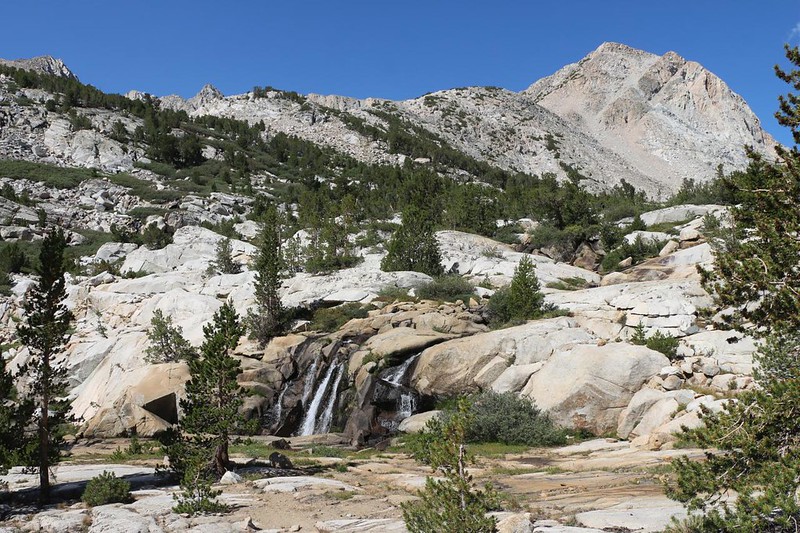 Waterfall on the North Fork Bishop Creek just below Piute Lake along the Piute Pass Trail