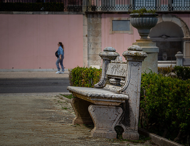Bench in front of the palace