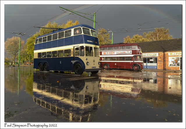 Buses in the rain