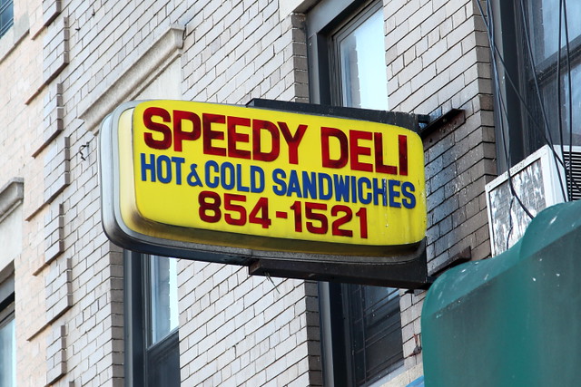 Speedy Deli, hot & cold sandwiches, surviving signage, Kensington, Brooklyn