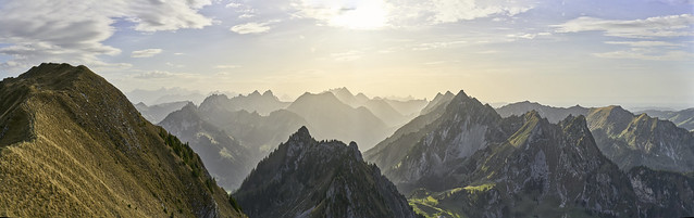 Blick vom Schafberg auf die Freiburger Alpen